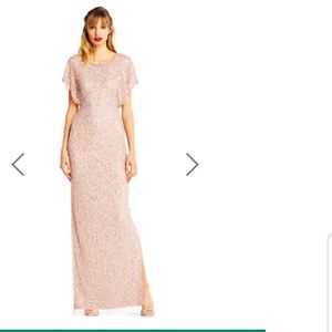 NWT Adriana Papell sequin blush gown Size 6